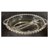 H6 - Vintage Candlewick Imperial Relish Dish & Ladle Set