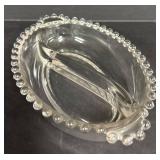 H6 - Vintage Candlewick Imperial Relish Dish & Ladle Set