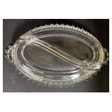 H6 - Vintage Candlewick Imperial Relish Dish & Ladle Set