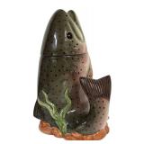 H6 - Vintage Big Sky Carvers Trout Whimsy Cookie Jar by R.u. Finney