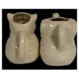 H6 - Vintage Shawnee Pottery Cat & Elephant Creamers (Lot of 2)