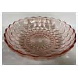 H6 - Vintage Anchor Hocking Pink Depression Glass Sherbet Plate & Bowl (Lot of 2)
