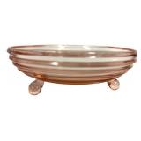 H6 - Vintage Anchor Hocking Pink Depression Glass Sherbet Plate & Bowl (Lot of 2)