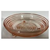 H6 - Vintage Anchor Hocking Pink Depression Glass Sherbet Plate & Bowl (Lot of 2)