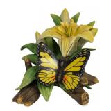 H6 - Vintage Mario Bernini Seymore Mann Butterfly Floral Porcelain Figurine
