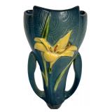 H6 - Vintage Roseville Zephyr Lily Wall Pocket 119-7 Blue Glaze