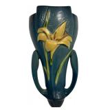 H6 - Vintage Roseville Zephyr Lily Wall Pocket 119-7 Blue Glaze
