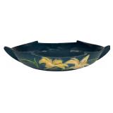 E6 - Vintage Roseville Zephyr Lily Console Bowl Bermuda Blue #476-10