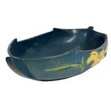 E6 - Vintage Roseville Zephyr Lily Console Bowl Bermuda Blue #476-10