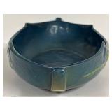 E6 - Vintage Roseville Zephyr Lily Console Bowl Bermuda Blue #476-10