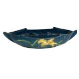 E6 - Vintage Roseville Zephyr Lily Console Bowl Bermuda Blue #476-10