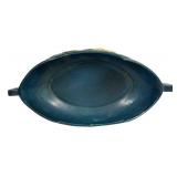 E6 - Vintage Roseville Zephyr Lily Console Bowl Bermuda Blue #476-10