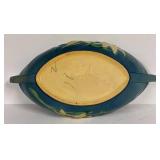 E6 - Vintage Roseville Zephyr Lily Console Bowl Bermuda Blue #476-10