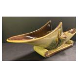 Vintage Hull Pottery Giraffe Vase & Parchment and Pine Console Bowl