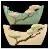 M3 - Vintage Roseville Pottery Ming Tree Planters Shape 568-8 (Lot of 2)