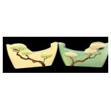 M3 - Vintage Roseville Pottery Ming Tree Planters Shape 568-8 (Lot of 2)
