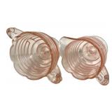M1 - Vintage Duncan & Miller Ripple Pink Glass 3-piece Set