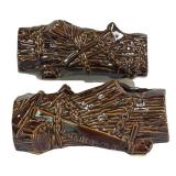 M1 - Vintage McCoy Pottery Log Planters (Lot of 2)
