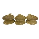 Vintage Roseville Pottery Capri Shell Console Bowl & Snack Plates (Lot of 6)