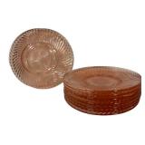 D1 - Federal Glass Diana Pink Depression Glass Luncheon Plates (Lot of 6)