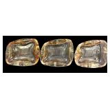 D3 - Amber Glass Ashtrays (Set of 3)