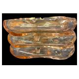 D3 - Amber Glass Ashtrays (Set of 3)