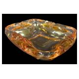 D3 - Amber Glass Ashtrays (Set of 3)