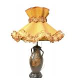 W - Vintage Roseville Pottery Rosecraft Panel Ceramic Lamp