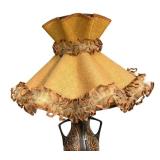 W - Vintage Roseville Pottery Rosecraft Panel Ceramic Lamp
