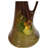 W - Antique Roseville Rozane Ewer Vase With Handle