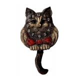 Vintage Lux Pendulette Animated Cat Wall Clock