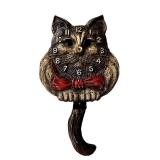 Vintage Lux Pendulette Animated Cat Wall Clock