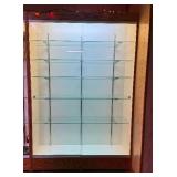 Showcase Designs Display Case with Glass Shelves & Lighting