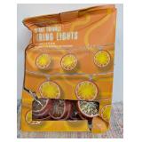 FUN DAY ORANGE TWINKLE STRING LIGHTS, 10 LIGHTS SHAPED AS ORANGE SLICE