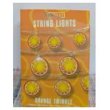 FUN DAY ORANGE TWINKLE STRING LIGHTS, 10 LIGHTS SHAPED AS ORANGE SLICE