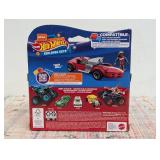 Mega Hot Wheels Twin Mill racecar building set with 101 pieces with micro figure driver figure, toy gift set for ages 5 and up