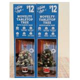 Pair of Christmas Tree with Character Base, 18 in, Assorted