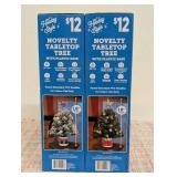 Pair of Christmas Tree with Character Base, 18 in, Assorted