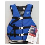 Speedo Adult Life Vest - Blue: Chest 30-52 in, Buckle Closure, Polyethylene Material