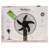 Holmes 16" Blade Breeze Manual Stand Oscillating Fan Black
