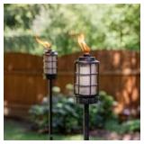 TIKI 65 in. Torch Metal Lantern Tan