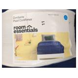 Lot of Room Essentials Navy Blue Corduroy Plaid Comforters, Different Sizes