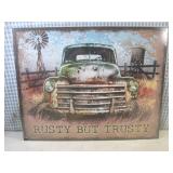 (EC1) Rusty But Trusty Tin Sign 16"...