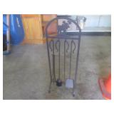 (BS) Rustic Moose Iron Fireplace To...