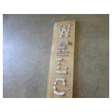 (FS) Welcome Sign - Wood with Metal...
