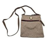 Tommy Hilfiger LogCross Body Purse Shoulder Bag  Brown/Tan Zippered Handbag