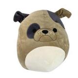Squishmallows Large 16” LOAFER Brown Tan Bulldog Spotted Dog 2024 Plush NWT