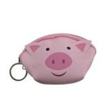 Keychain Coin Purse Zip Around Coin Wallet Pink Pig Small