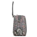 Sakroots Wallet Phone Holder Artist Design Zip Around Wristles Purple
