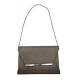 Lulu Townsend Silver Sparkling Foldpver Clutch With Chain Strap New With Tags